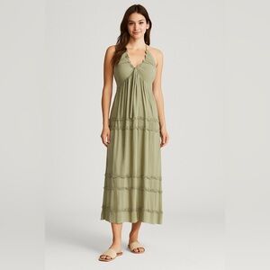Ruffle Boho Maxi Dress NWT